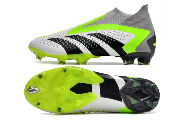 Adidas-Predator-Accuracy-FG-blanco-gris-verde-y-negro-2.jpeg Adidas Predator Accuracy+ FG blanco, gris, verde y negro