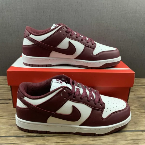 NK Dunk White and Wine Red