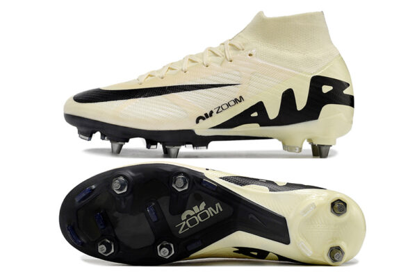 Nike-Air-Zoom-Mercurial-Superfly-IX-Elite-SG-Beige-_-Negro-2.jpeg Nike Air Zoom Mercurial Superfly IX Elite SG Beige / Negro caña alta con tacos móviles para la Copa del Mundo