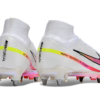 Nike Air Zoom Mercurial Superfly IX Elite SG Blanco / Rosado caña alta con tacos móviles para la Copa del Mundo